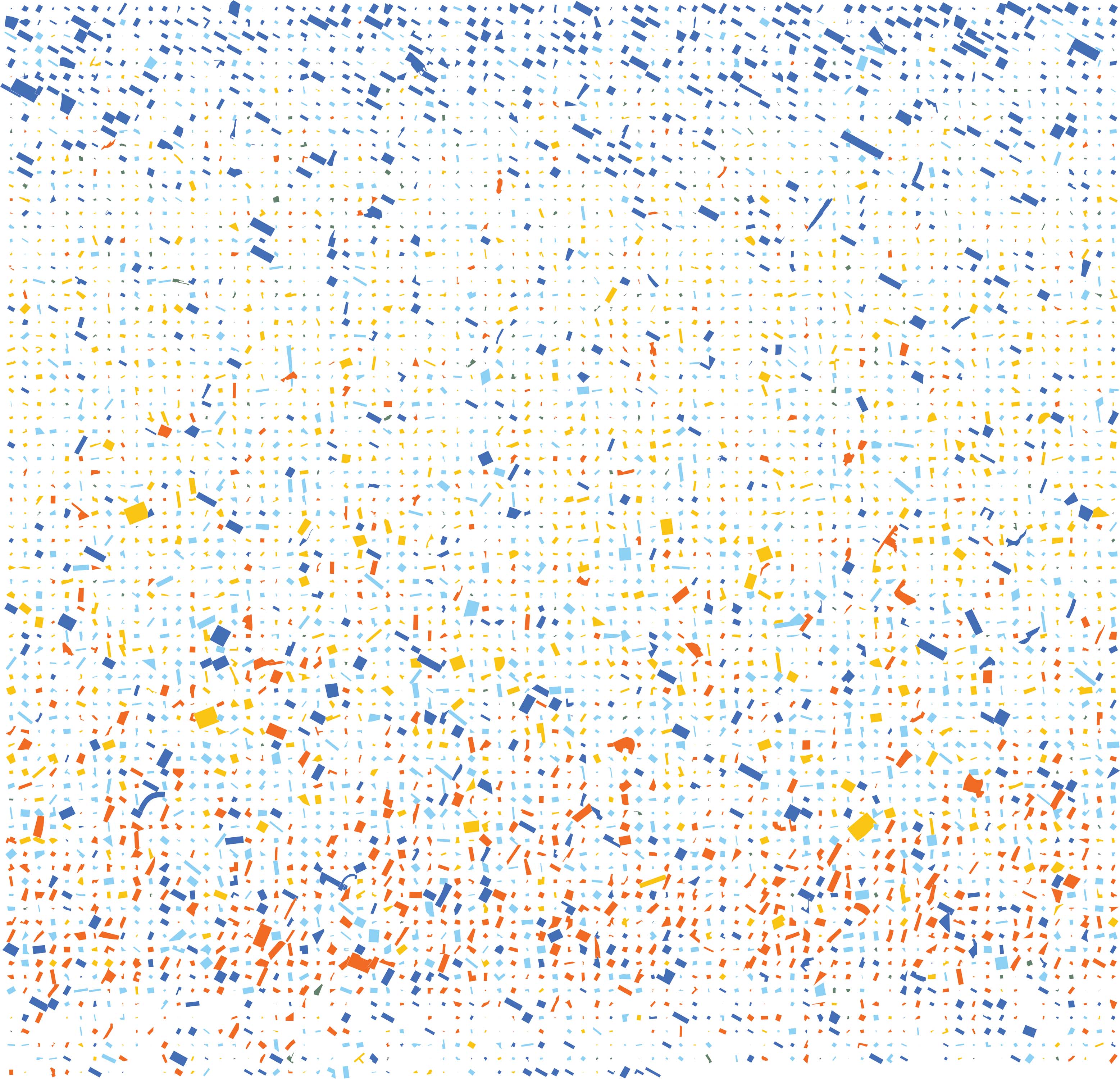 Visualization of census tracts in NYC reorganized from highest to lowest household income.